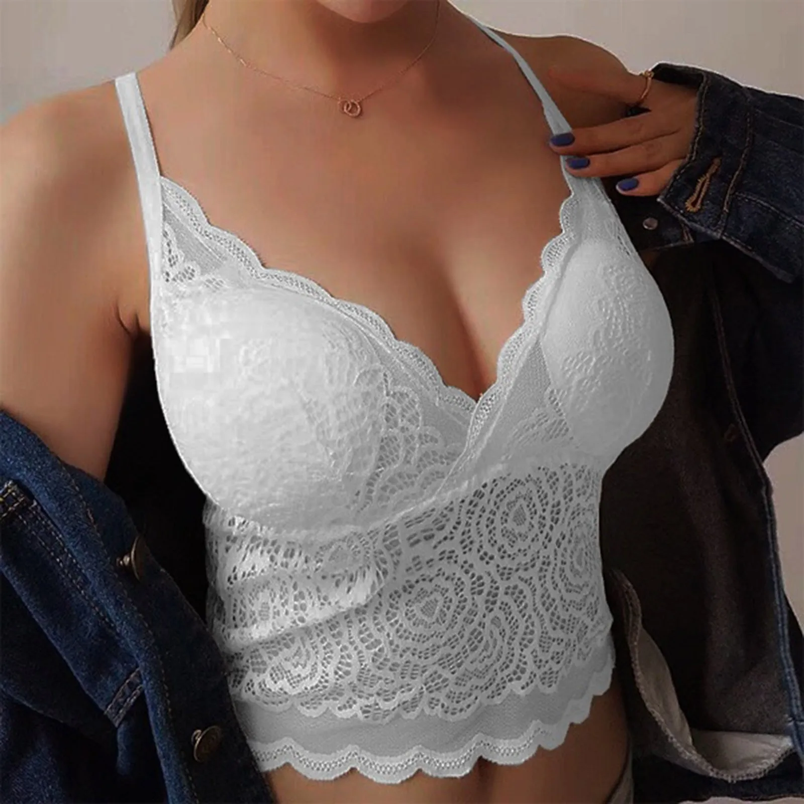 Women Sexy Underwear Black Lace Bralette Push Up Bras For Women Plus Size Bras Tank Tops Female Sleeveless Tank Top Camisoles