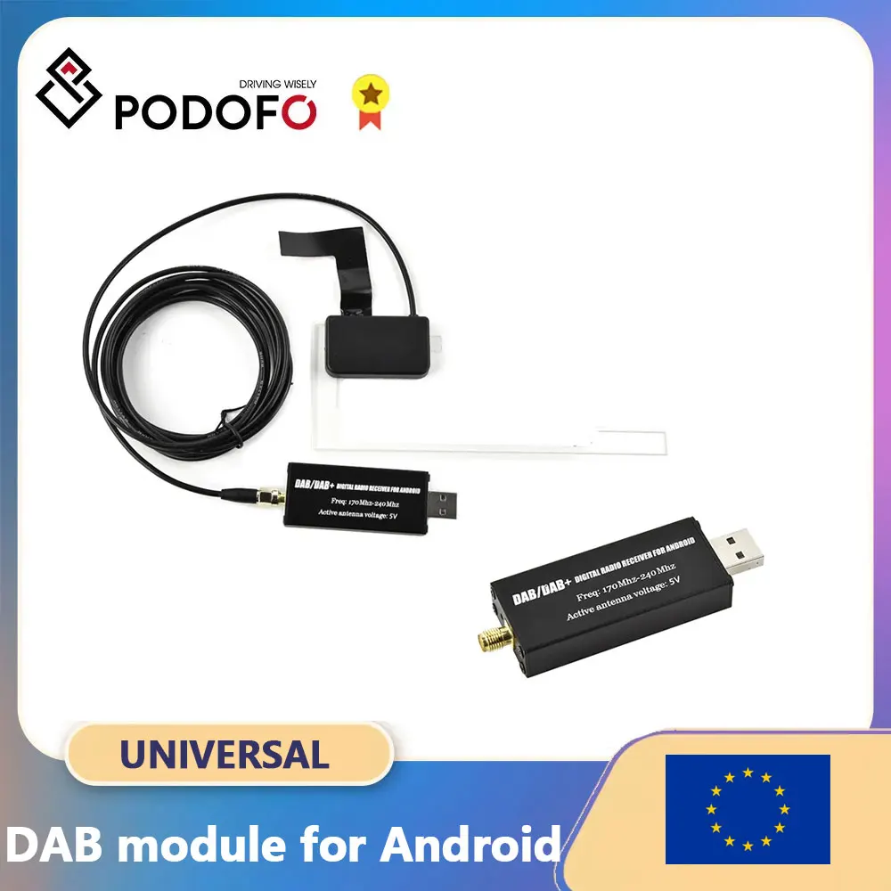 Podofo Universal DAB Module For Android Car Machine-DAB-C1 Suitable European External DAB Reviever Receiver 170-240MHz