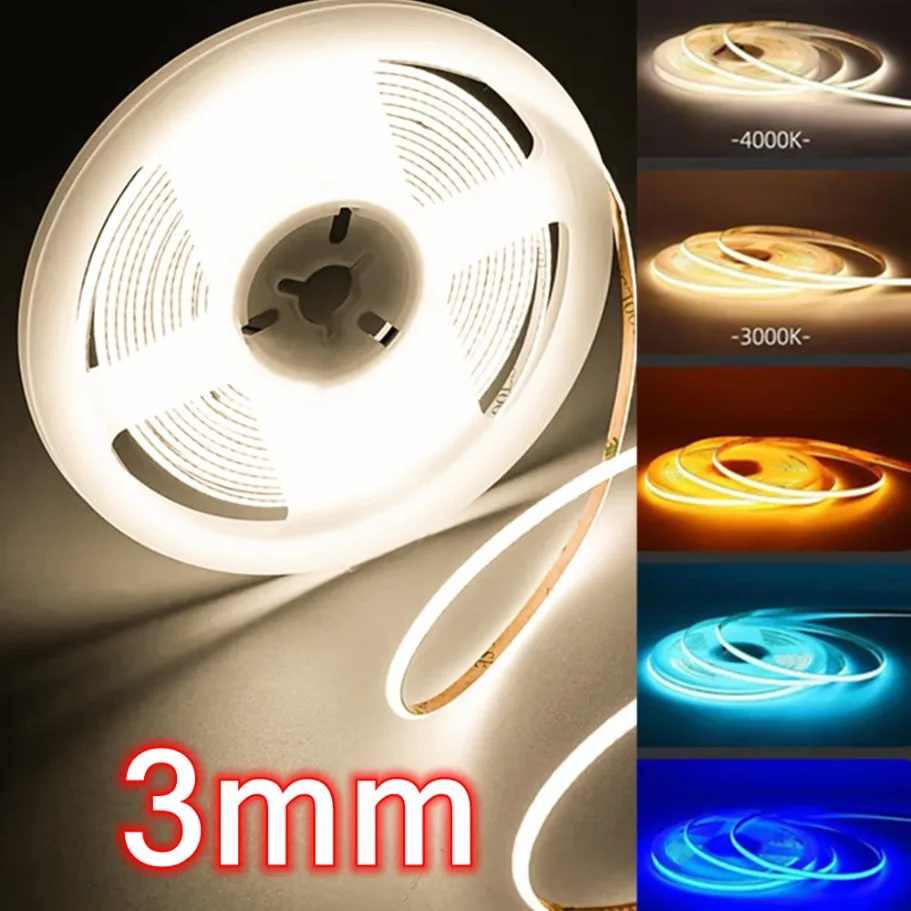 yZ[z3mm^DC12V/24V JtCOB LEDXgbv 3000K/4000K/6000K \ xtLVuCg 400LED DIYz[fR[Vp