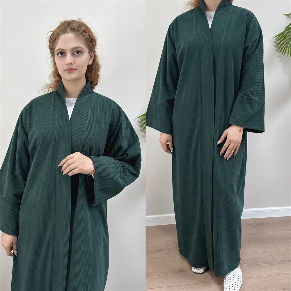 Autumn Winter Modest Dubai Abaya Ramadan Coat Muslim Dresses For Women Kimono Kaftan Turkey Islamic Robe Arabe Clothing Caftan