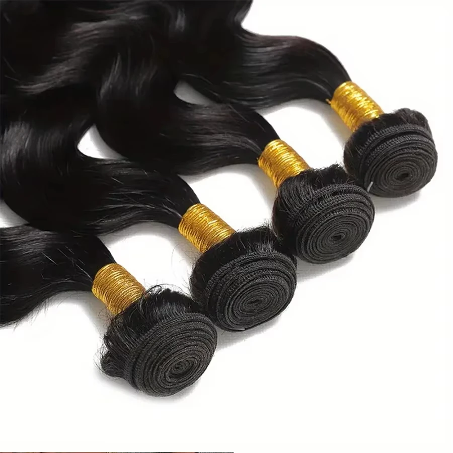 

Body Wave Bundles Human Hair 1/3/4 Bundles 100% Human Hair Natural Black Color Brazilian Virgin Weave Bundles Hair Extensions