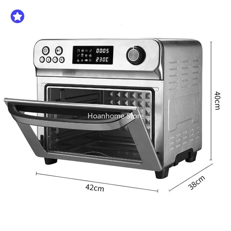 Household Large-capacity  Cooker Multifunction Fully Automatic Frying Fryer French Fries Machine 26L 1800W Visual Air Fryer