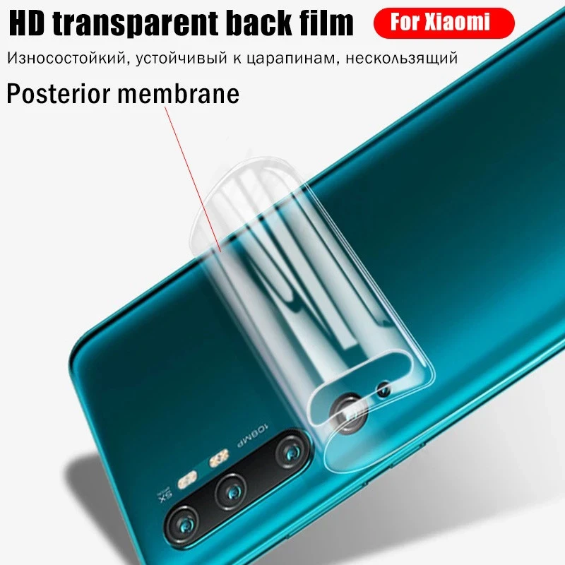 Back Hydrogel Film For Xiaomi Mi 11 10 Ultra Note10 9 8 9T 10T Pro Lite Full Cover Screen Protector for POCO X4 X3 M4 M3 Pro GT