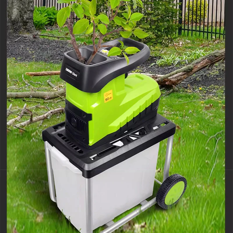 Máquina de ruptura eléctrica de escritorio, trituradora de ramas de árbol de alta potencia, 2800W, pulverizador eléctrico, herramienta de jardín,