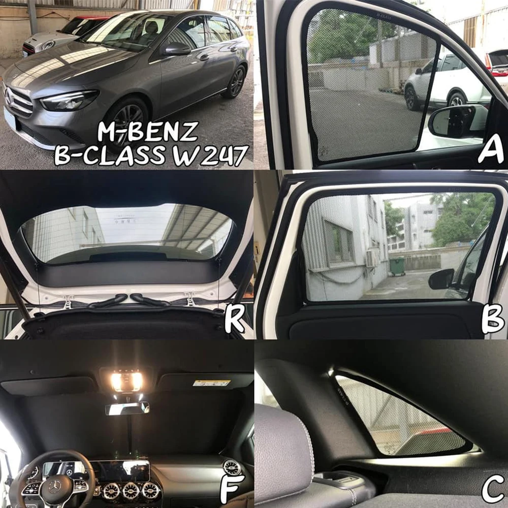 For Mercedes Benz B Class W247 2018-2024 Magnetic Car Sunshade Front Windshield Curtain Rear Side Baby Window Sun Shade Visor