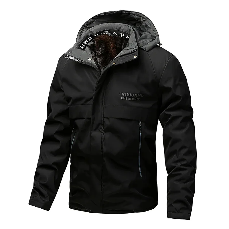 

Мужская летная куртка с капюшоном, хлопковая стеганая куртка, зимняя флисовая и утолщенная хлопковая стеганая куртка, сверхмощное морозостойкое пальто