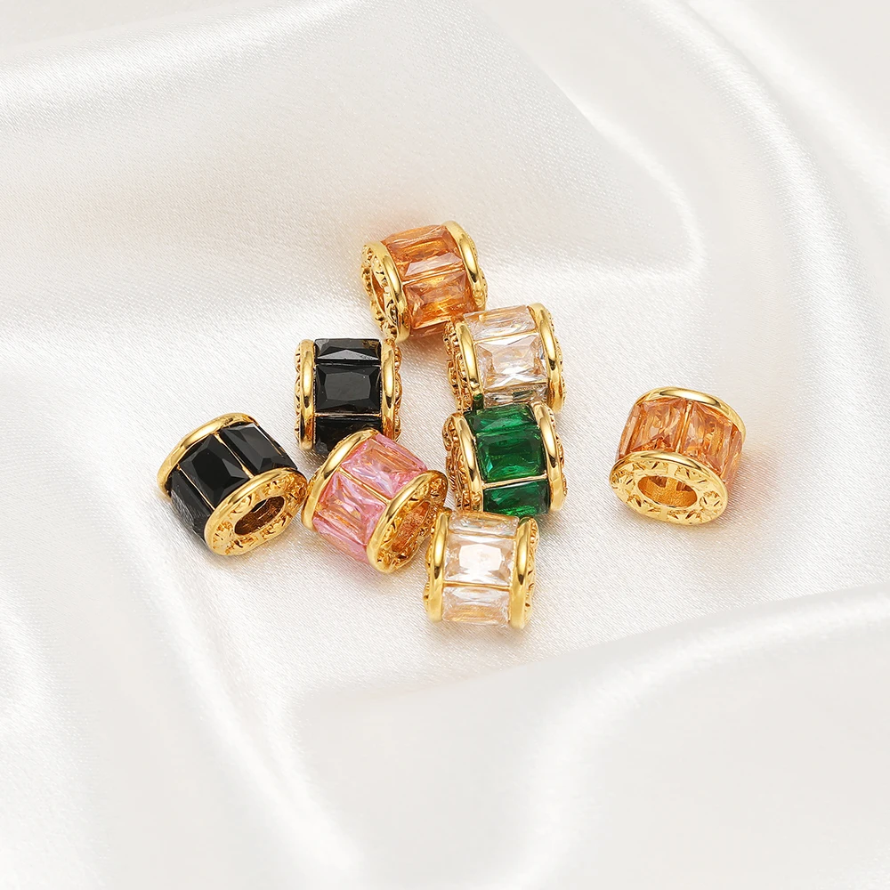 3 قطعة الفولاذ المقاوم للصدأ البيضاوي الزركون برميل الخرز خزر عازل DIY بها بنفسك مجوهرات للبنات النتائج قلادة سوار أقراط مكونات السائبة