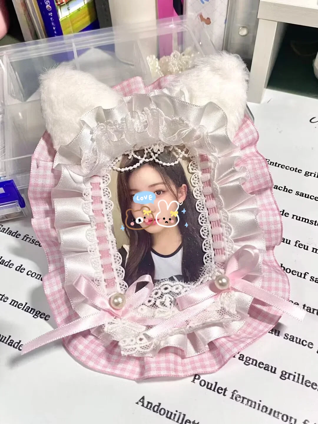 Imagem -05 - Kpop Photo Card Trading Cards Carregadores Top Lace Toploader Decoração id Handmade Mangas Photocard Titular Keychain Embellishing