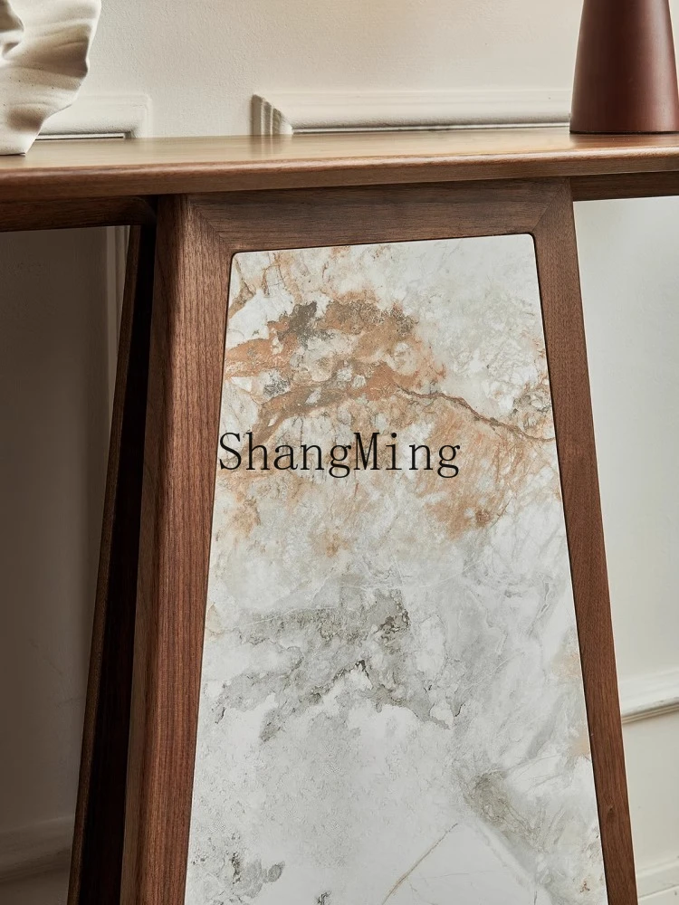 FG good-looking  black walnut bar case all log minimalist entrance table simple retro style table