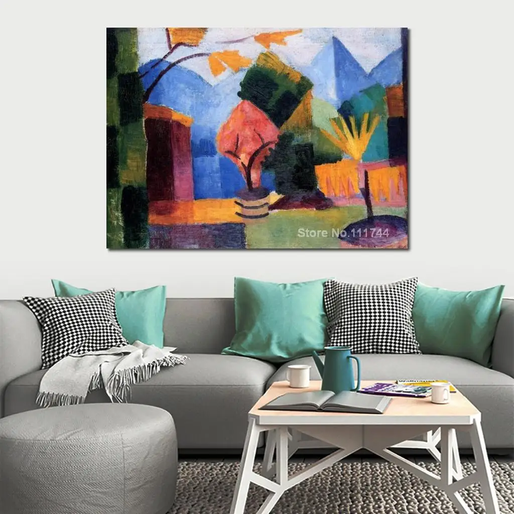 Modern Expressionism Art Garden on Lake of Thun August Macke Paintings High Quality Hand Painted