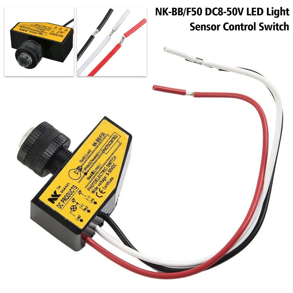 Automatic Light Control Sensor DC 12V 48V Dusk To Dawn Light Photocell Switch