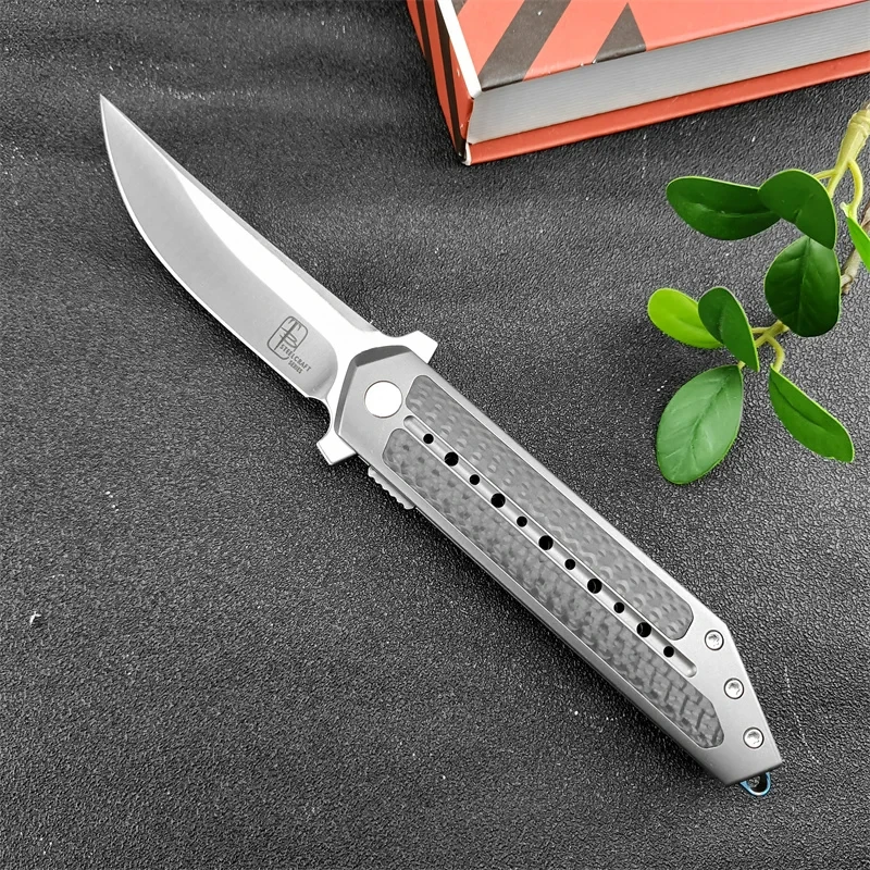 Begg high quality titanium alloy inlay carbon fiber handle outdoor camping portable survival EDC pocket knife gift essential