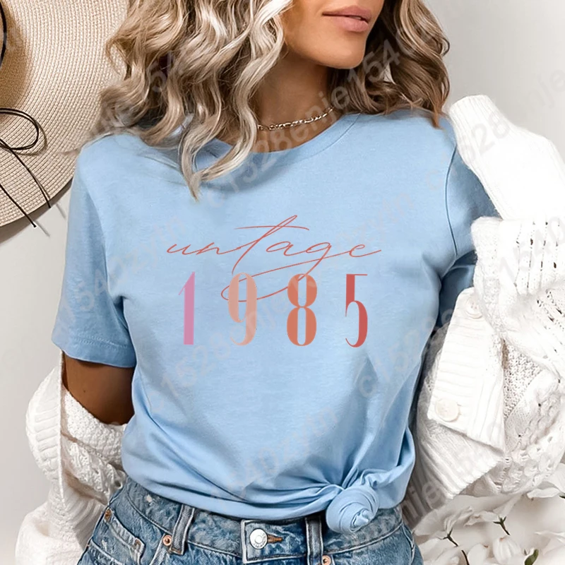 

Ladies Hot Selling T Shirts Women Vintage 1985 Graphic Birthday Gift T-shirt Funny Tees Birthday Party T-Shirt Retro Causal Tops