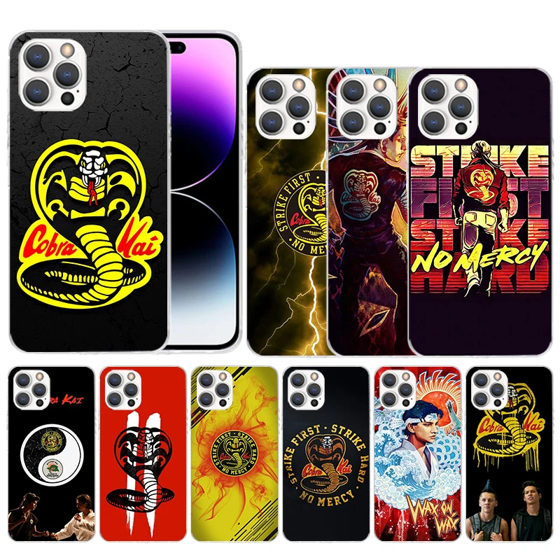 Cobra Kai Snake Soft Cover for iPhone 15 14 13 12 Mini 11 Pro Max Print Phone Case X XS XR 7 Plus 8 + SE Pattern Coque