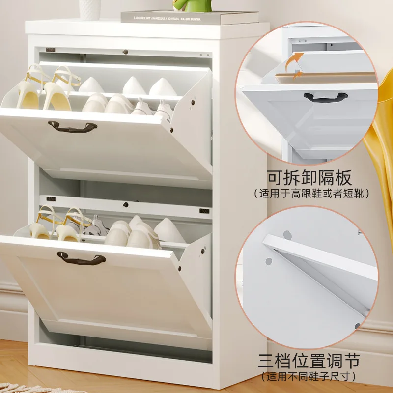 Modern tipping bucket steel shoe cabinet household porch home storage shoe rack small apartment