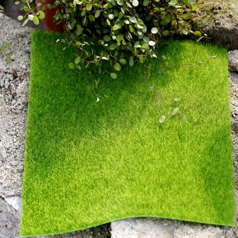 Artificial Turf Fake Green Grass Simulation Lawn Fake Grass Synthetic Moss Outdoor Miniature Landscape Backyard Garden Decor