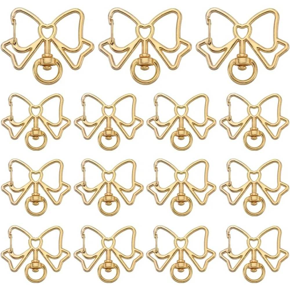 

1 Box 20Pcs Swivel Snap Hooks Metal Swivel Clasps Spring Snap Keychain Clip Metal Butterfly Hanging Buckle Bowknot making kit
