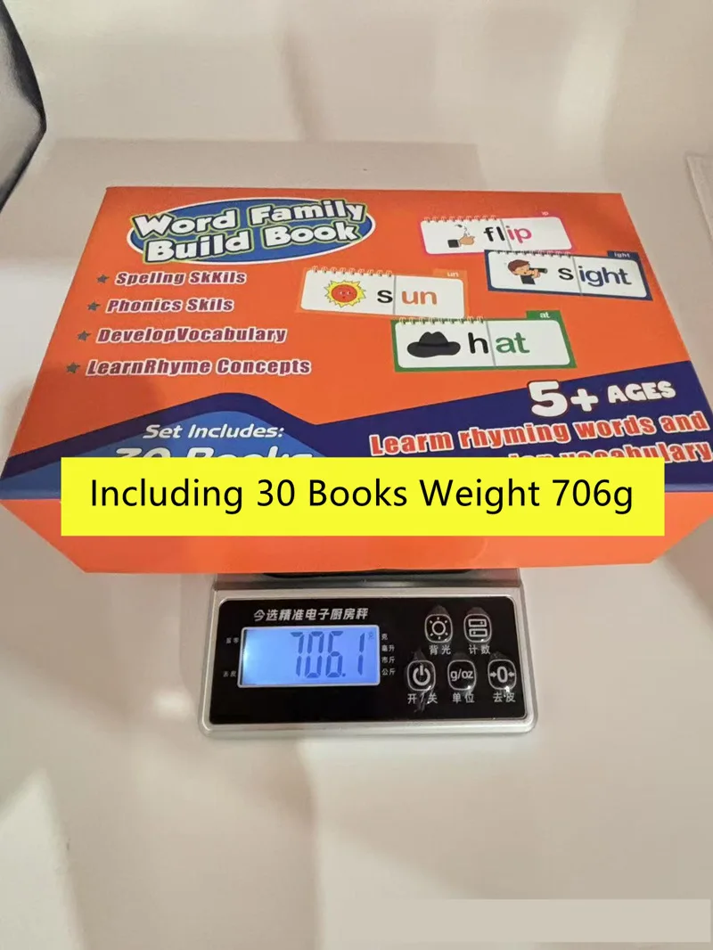 30 Read and Rhyme Flip Books Phonics Learning Set English Class Supplies Language Teaching Aids Word Spelling Calendar Flashcard