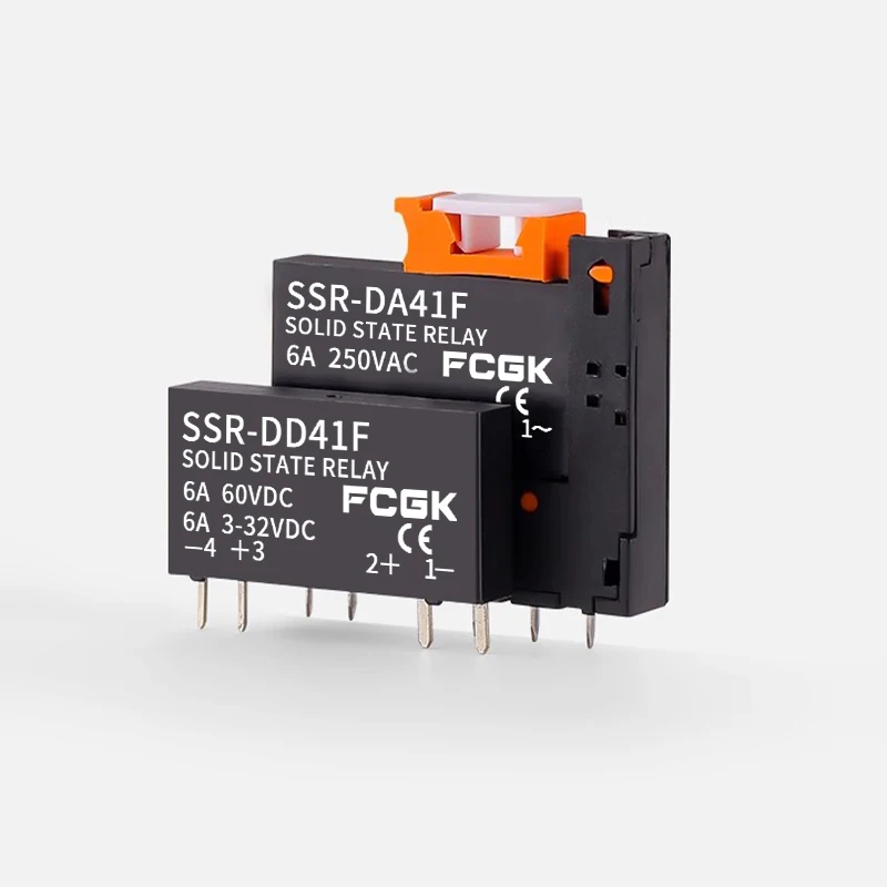 Slim Relay SSR-41FDA SSR-41FDD Solid State Relay 6a Din Rail Relay DC Control AC DC Control DC