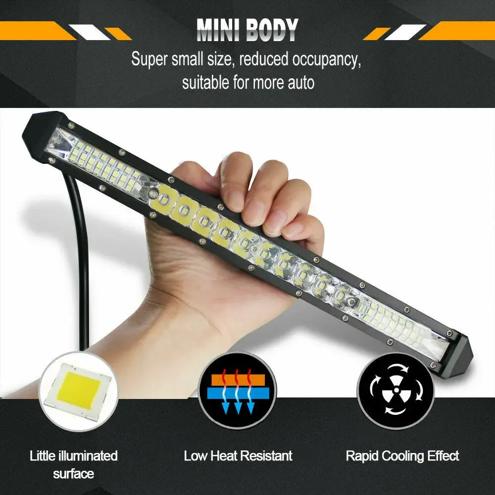 Ultra Slim 7inch 19inch LED Light Bar Spot Off Road 4x4 LED Work Light Bar For Jeep Truck ATV SUV Car LED Headlight 12V 24V