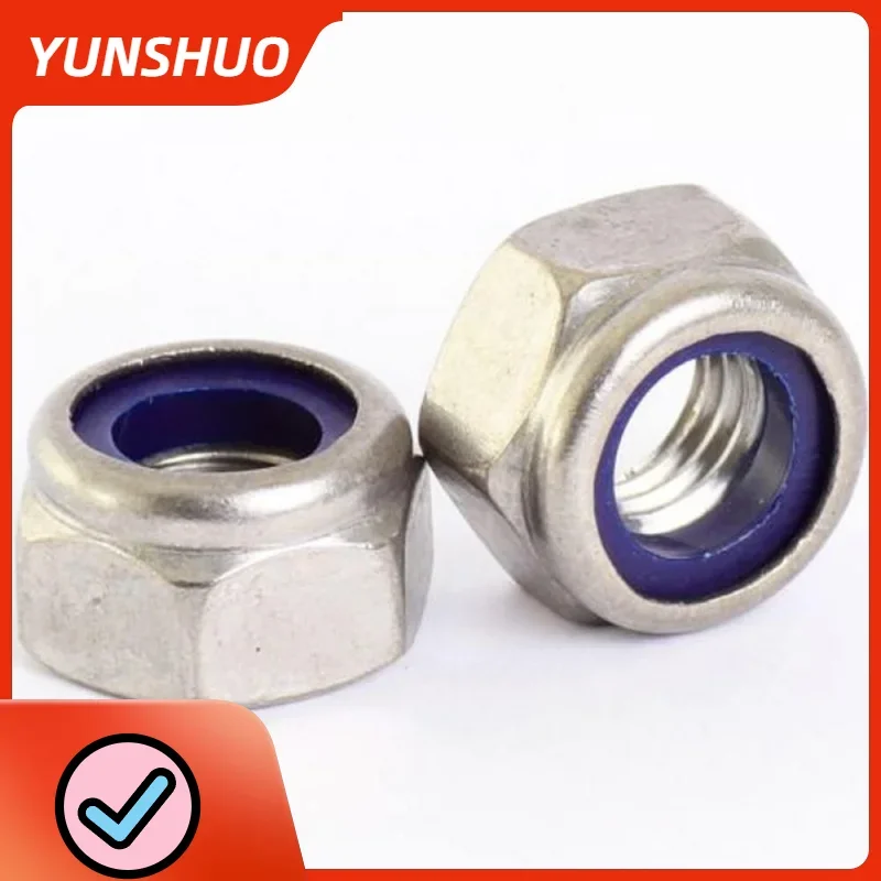 30/10pcs Stainless Steel  Nyloc Nylock Lock Nuts M2 M2.5 M3 M4 M5 M6 M8 M10 M12 2m 4mm 6mm DIN 985