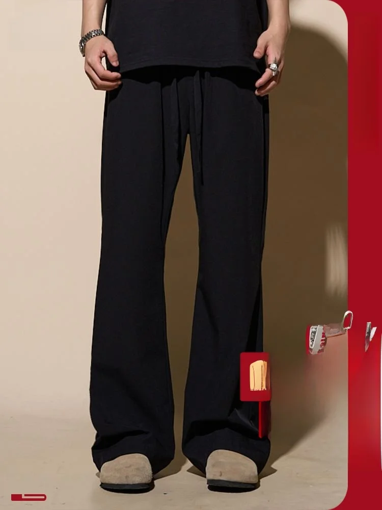 

Loadmind летние широкие брюки из ледяного шелка, мужские повседневные свободные брюки Qui Dry прямого кроя, модные американские брюки