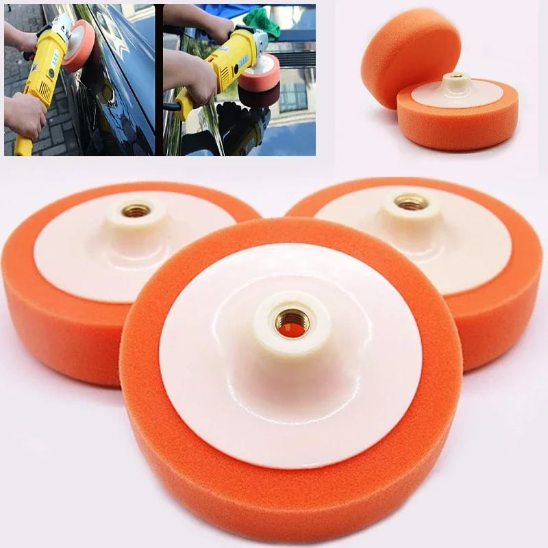 3pcs 125/150mm Auto Car Polishing Pad For Polisher Sponge Wheel Waxing Orange Car Accessories Polishing Disc Wash Maintenance