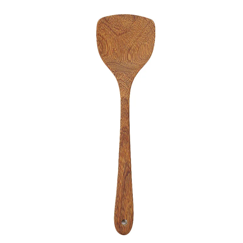 Wooden Spatula Wooden Spoon Frying Spatula Solid Wood High Temperature Resistant Soup Spoon No Paint No Wax Natural Material