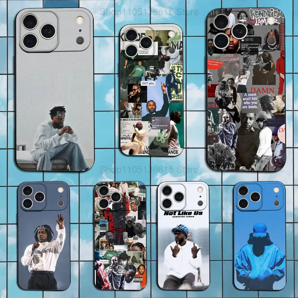 

K-Kendrick L-LAMAR Singer Case For iPhone 17,16,15,14,13,12,11,Plus,Pro Max,XS,X,XR,SE,Mini,8,7,Soft Silicone Black Cover