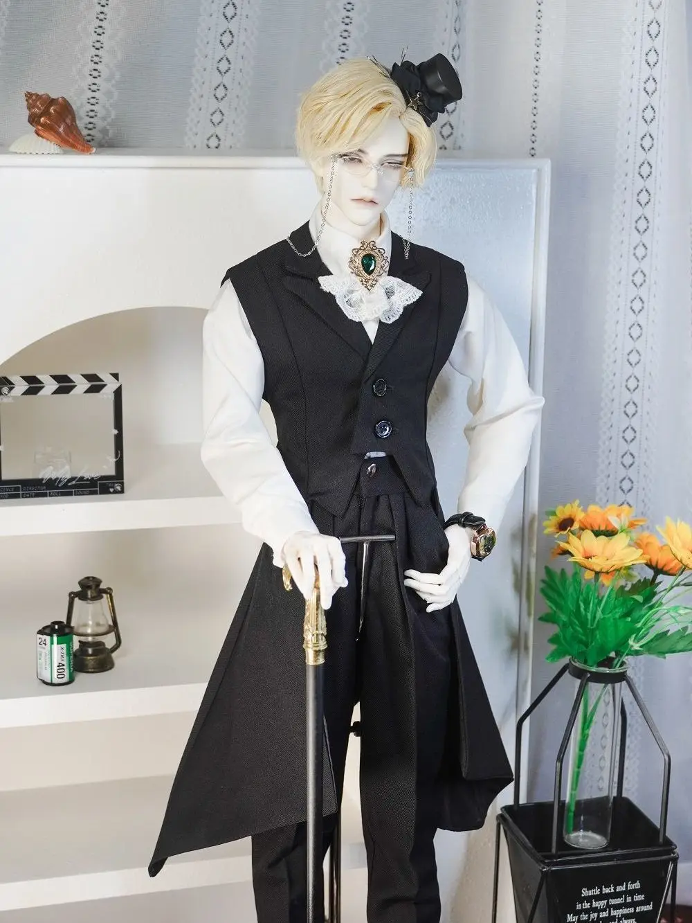 1/3 poppenkleding pak slipjas vest set voor 75cm bjd pop vest + shirt + broek aankleden speelhuis speelgoed popaccessoires, geen pop