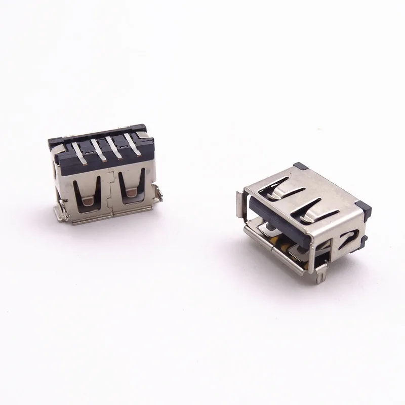 

Разъем USB 2.0 (гнездо), короткий корпус, 10.0, с двумя передними контактами, полноразмерная плата, высота 6.0H, серый, с изгибом, тип 1