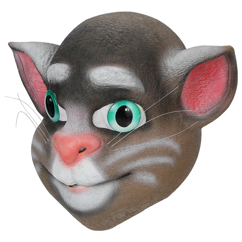 Latex Katzenkopf-Maske für Erwachsene Halloween-Party Cosplay-Kostüm-Maske – Detail 4