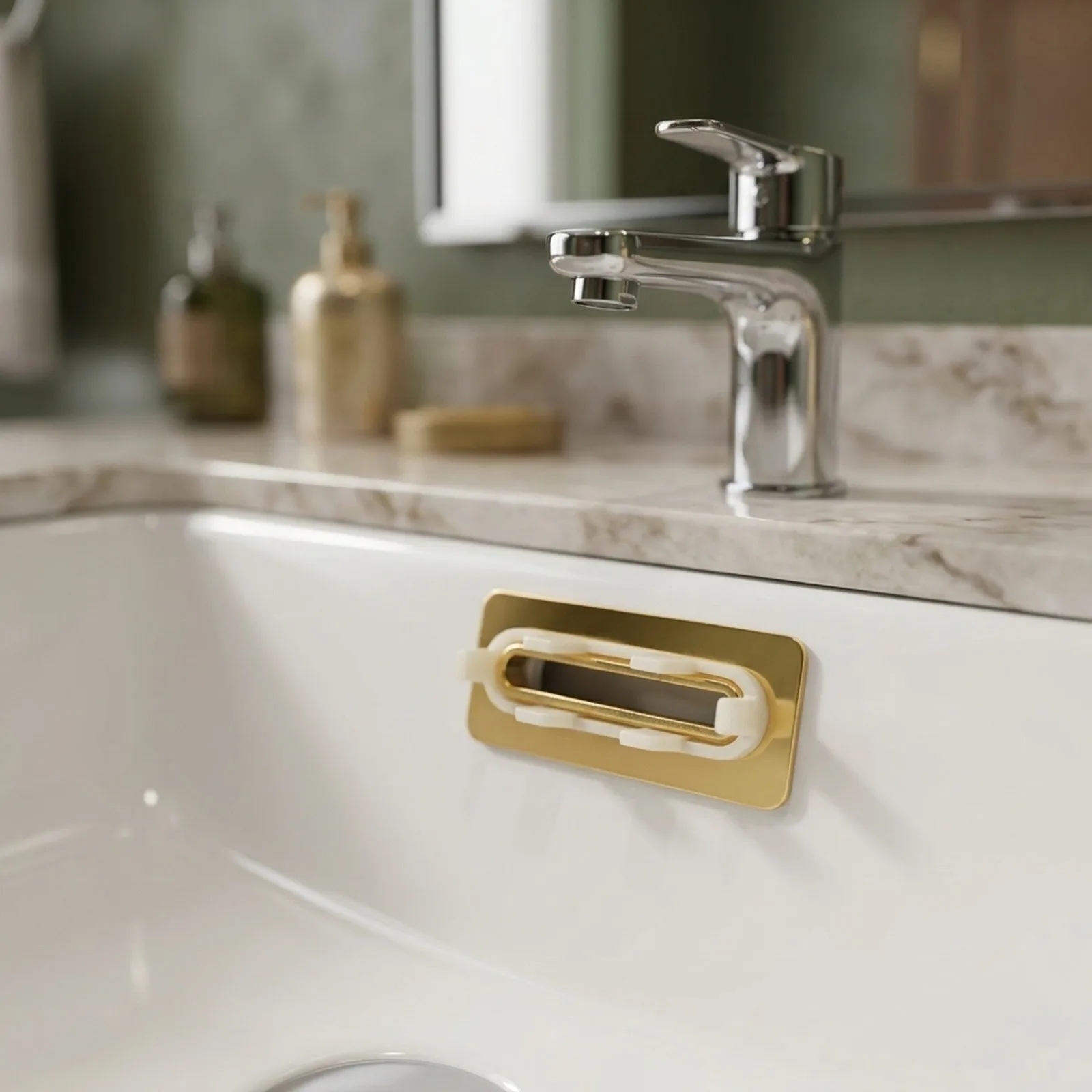 Decorative Basin Overflow Cover Sink Hole Plate Basin Overflow Cover DIY Friendly Effective Overflow Protection