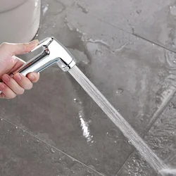 Toilet Sprayer Gun Stainless Steel Manual Bidet Faucet Bathroom Handheld Sprayer Shower Head Self-Cleaning Bathroom
