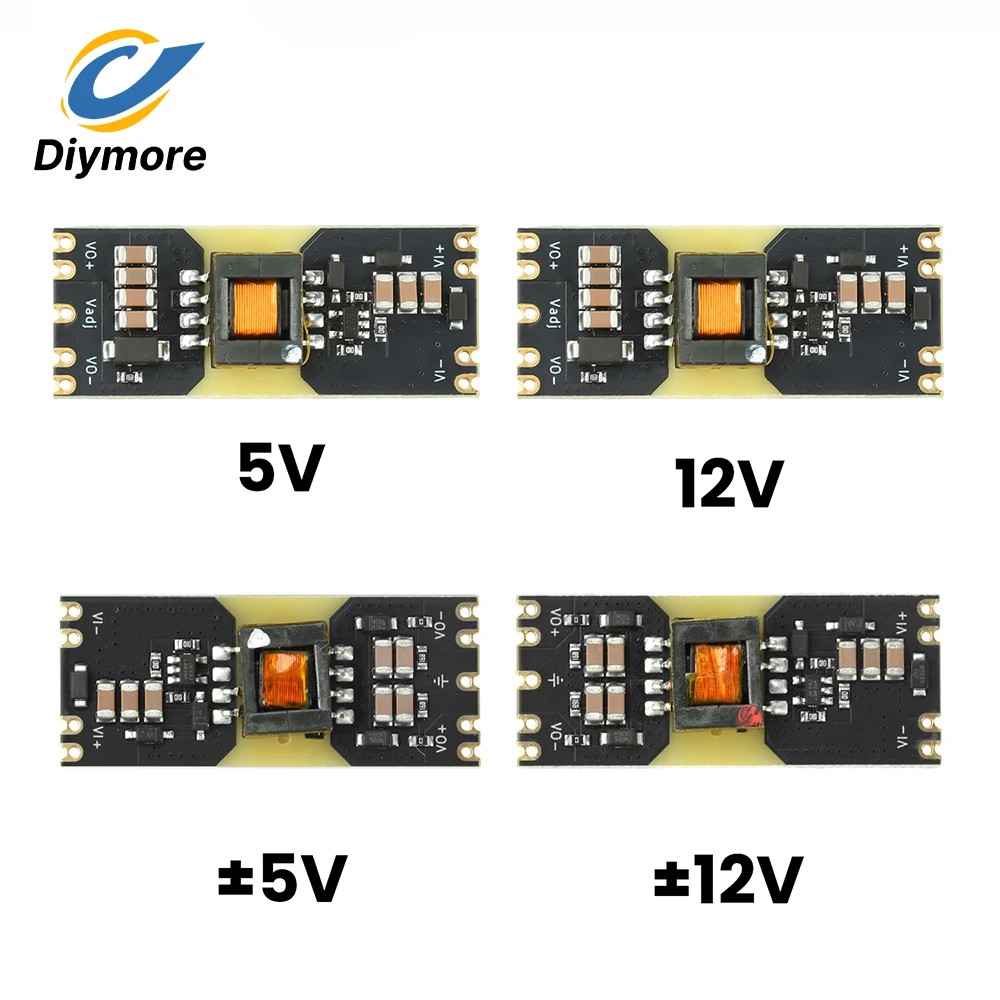 Isolated DC-DC Buck Boost Converter Module 3-42V Input to 5V/12V Output Short Circuit Protection for Industrial Power Supply
