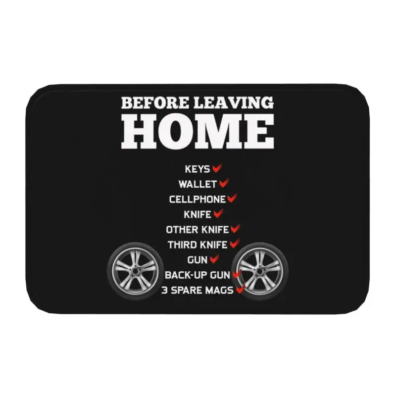 Custom Keys Wallet Phone Gun Front Door Mat Anti-Slip Outdoor Absorbent Welcome Doormat Floor Bath Entrance Rug Carpet