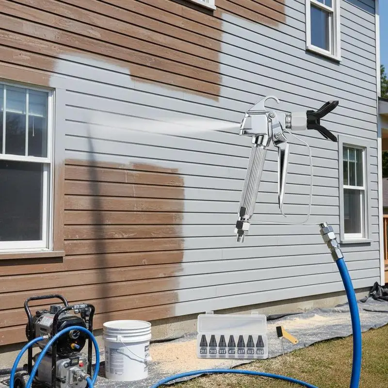 

High Pressure Atomization Tool 3600PSI For Home Renovation Fence Painting Wall Decoration, 5 Reversible Nozzles Swivel Joint