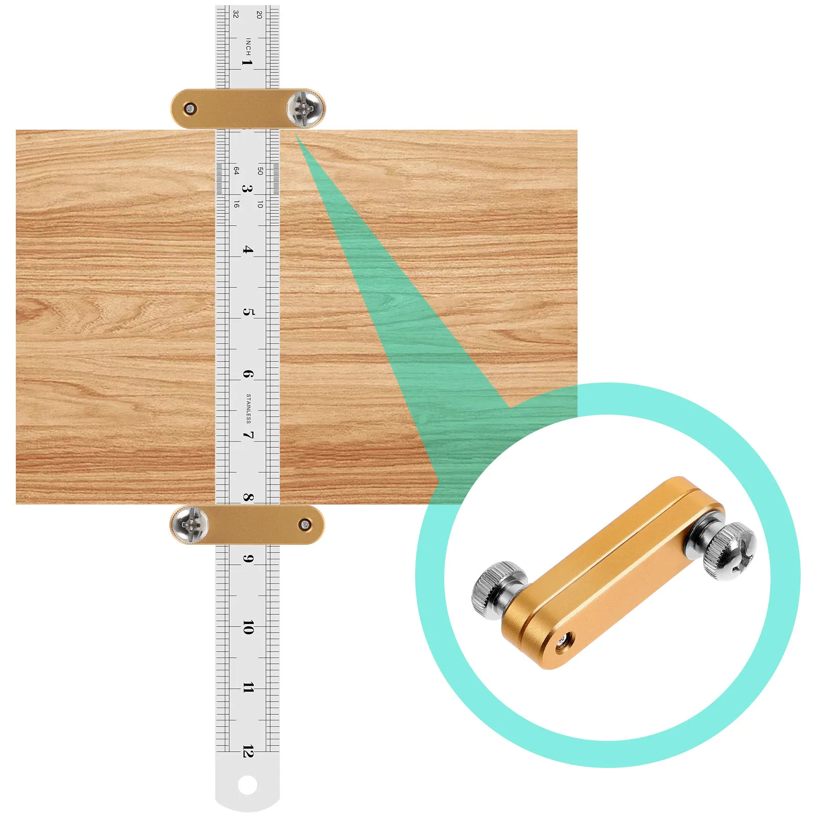 1Pcs Steel Ruler Locator Positioning Block Durable Woodworking Line Locator Measuring Tool for Accurate Marking