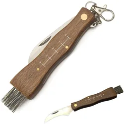 Mini Mushroom Knife Stainless Steel Wooden Handle Sharp Picking Knife Hard Multi Functional Folding Barbecue Kitchen Tool