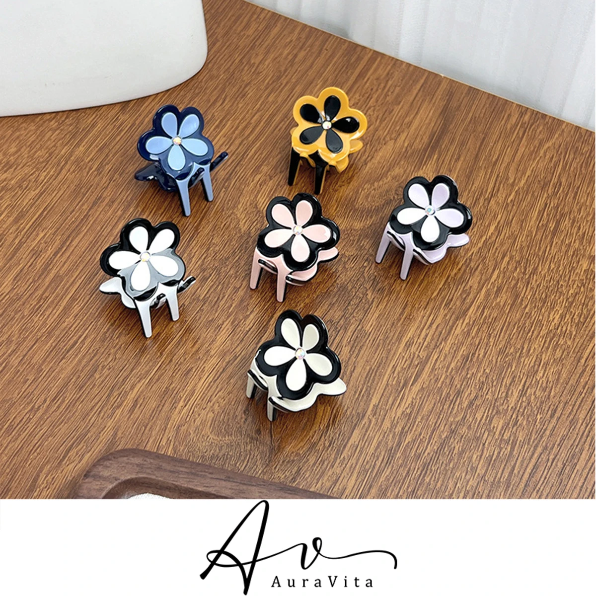 2024 Korean New Trend Alloy Resin Flower Small Hair Claw Birthday Party Creative Hair Clip Girl Elegant Hair Accessories Gift