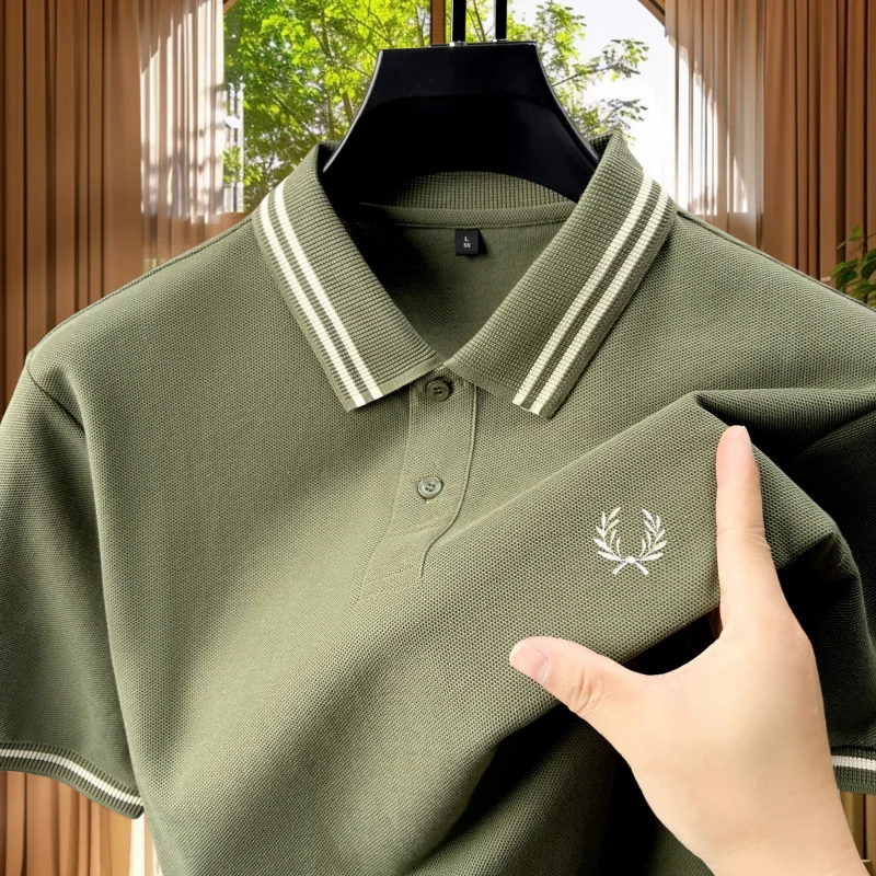 Camiseta Polo de Algodón 100%, Marca de Moda, Artículo Popular 2026, Bordado Exquisito, Transpirable, Cómoda para el Día a Día, para Hombre