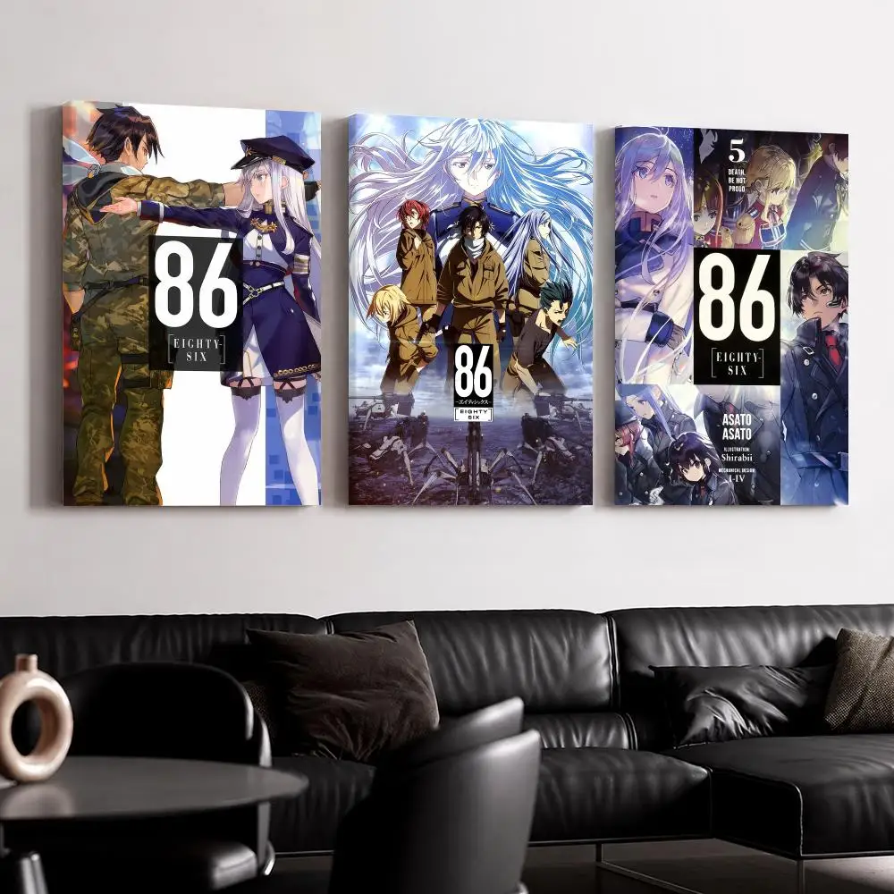 Anime 86 E-Eighty S-Six Framed Wall Painting Ready to Hang Canvas Wall Art Poster for Bedroom Living Room Home Decor Gift