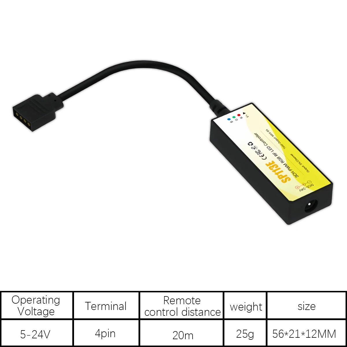 SP113E 3-Kanal-PWM-RGB-Controller – DC5–24 V LED-Streifentreiber mit vorinstallierten Farbeffekten