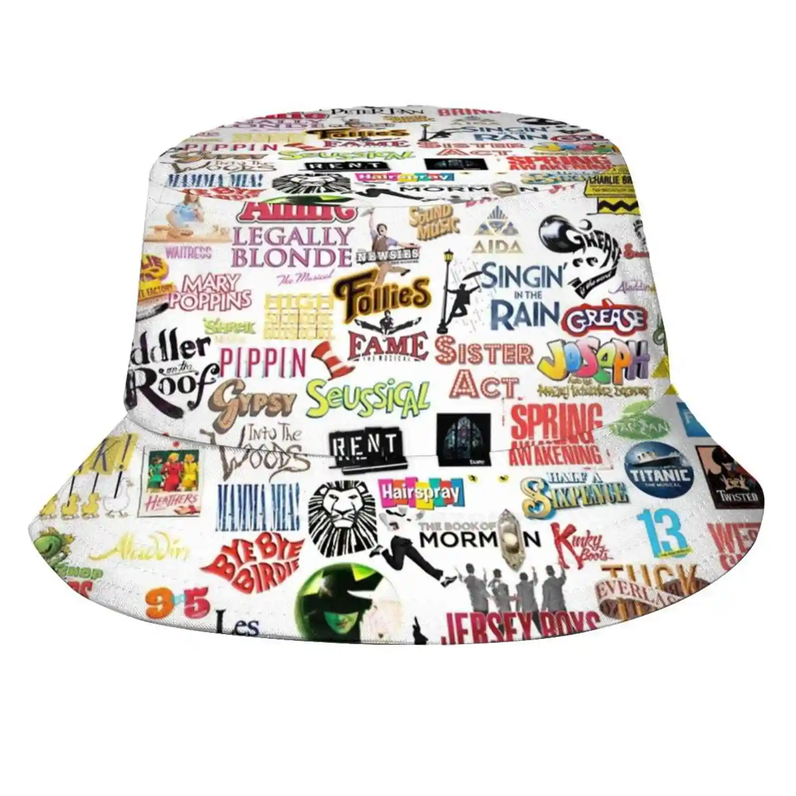 Musical Logos Pattern Hats Outdoor Hat Sun Cap Musicals Shows Broadway Westend Drama Acting Logos Names Theatre Kid Birthday