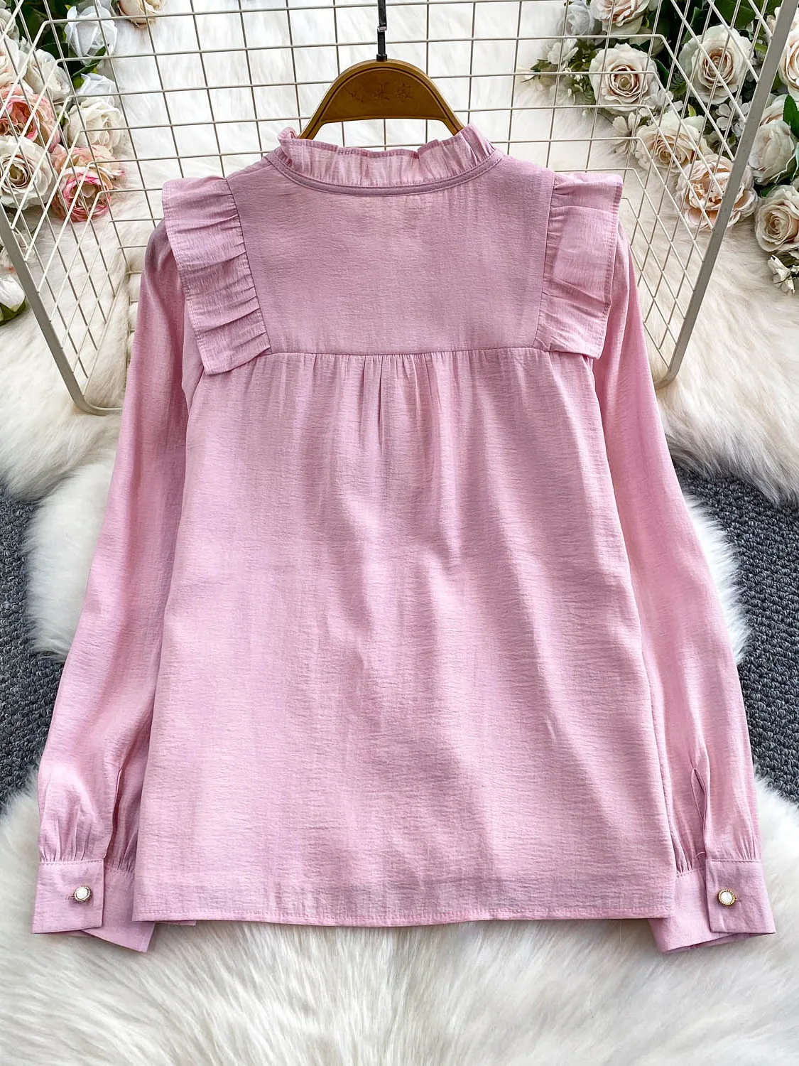 Dames décontracté Sle Protection solaire irt rond Ne lanterne Sve coupe ample Cardigan manteau doux dentelle garniture automne hiver