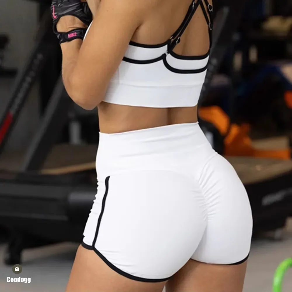 Women's Sports Yoga Shorts High Waist Scrunch Fitness Running Cycling Quick Dry Exercise Female 3 Points Yoga Shorts XP14