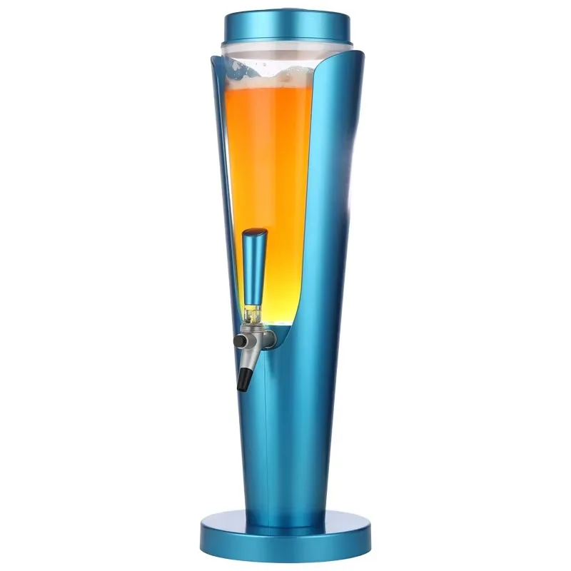 

3-Liter luminous draft keg beer tower with luminous ice tube beer dispenser for pub and nightclub parties