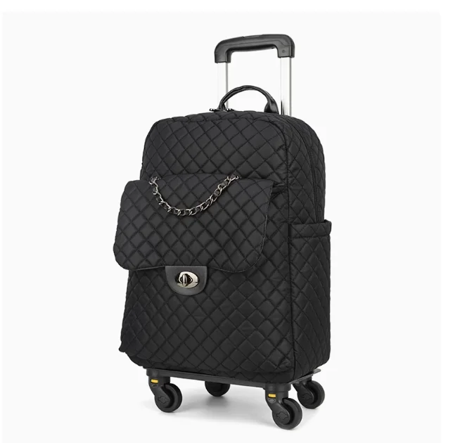 Women carry on hand Luggage bag Rolling Tote Bag wheeled backpack travel Trolley Bag wheels Trolley Suitcase wheeled duffle bags