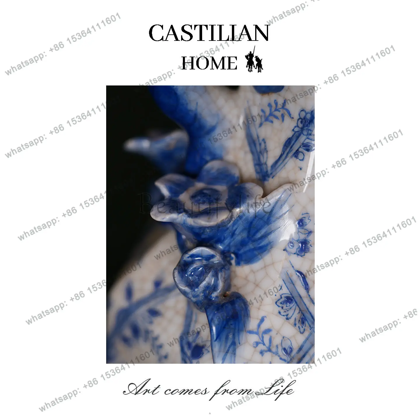 HOT new Chinese blue and white porcelain table lamp living room entrance atmosphere decorative lamp C4292