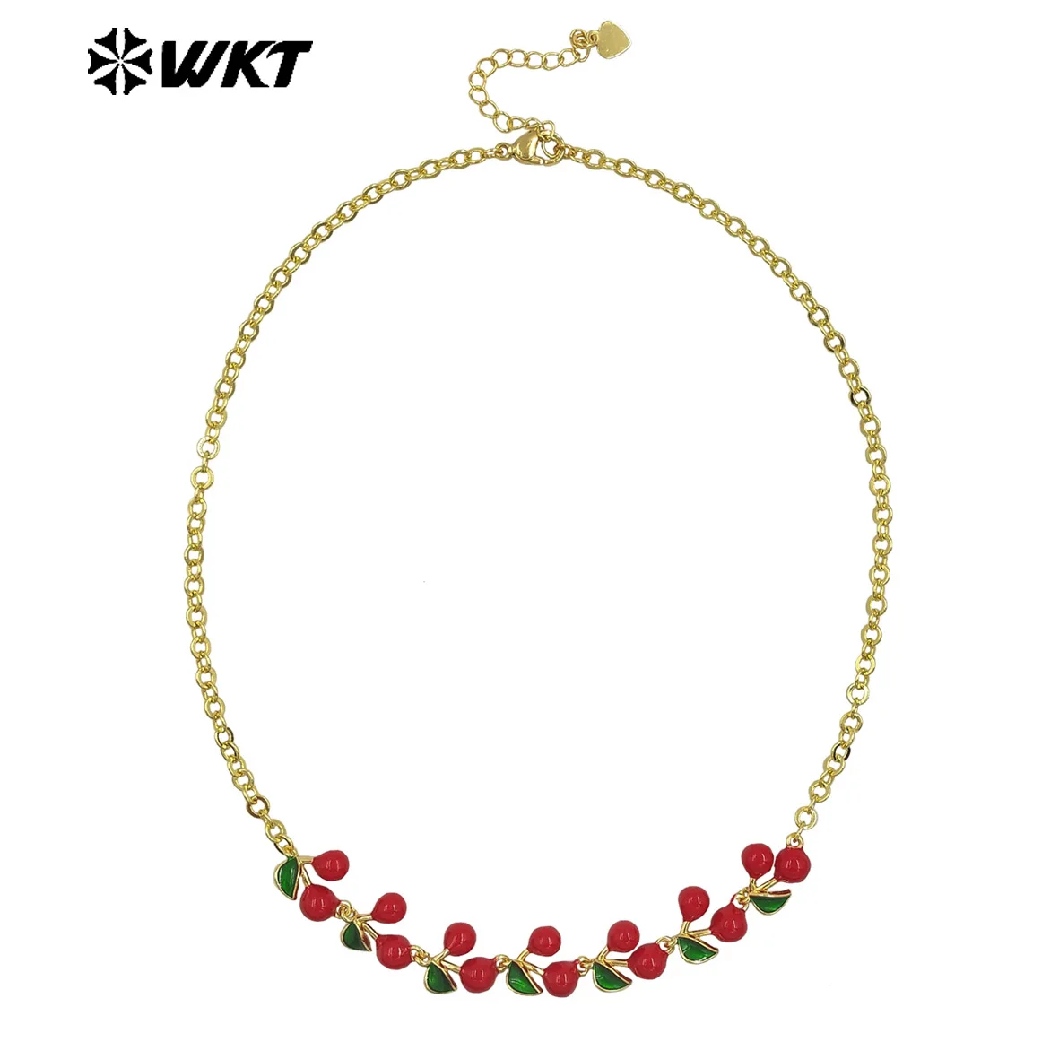 WT-JFN40 New Style Exquisite Yellow Brass Droop Oil Necklace 42cm 18k Real Gold Plated  For Women Special Jewelry